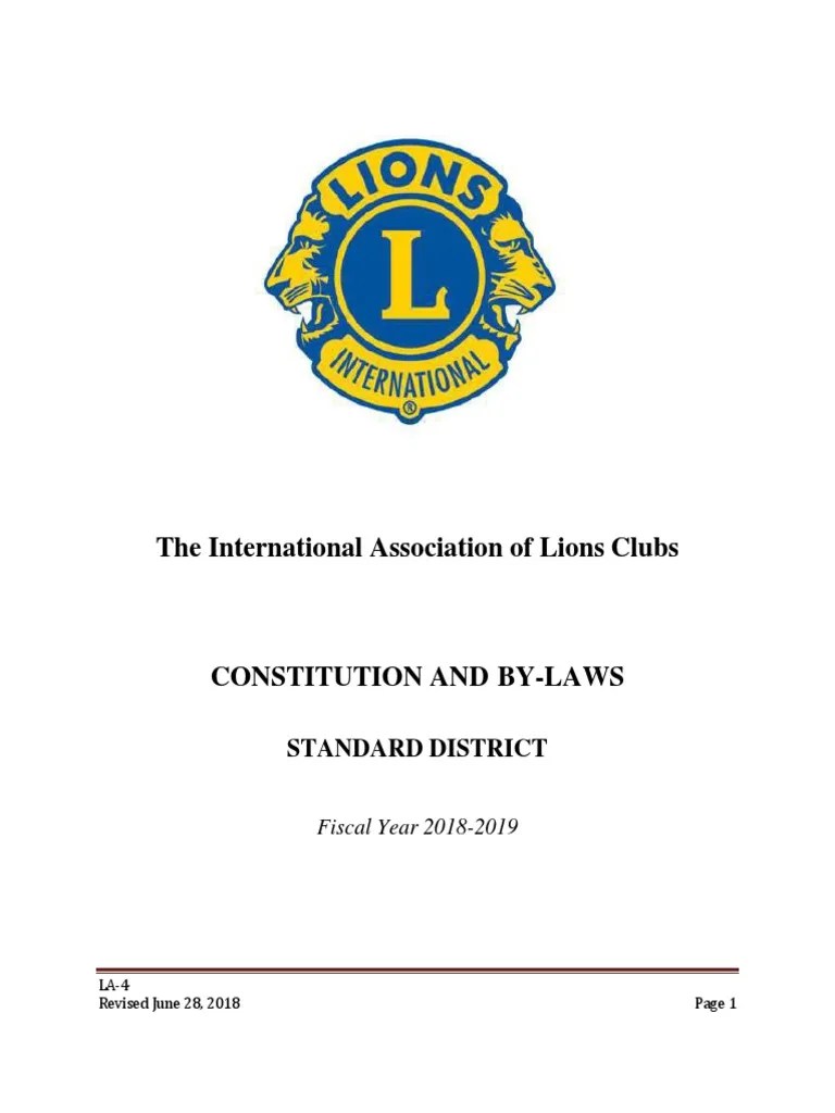 Lions Club by Laws PDF Supermajority Board Of Directors