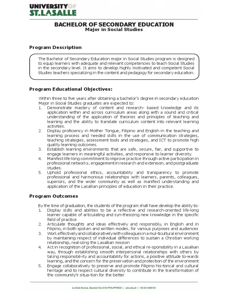 8.BSEd Major in Social Studies PDF Teaching Method Social Sciences