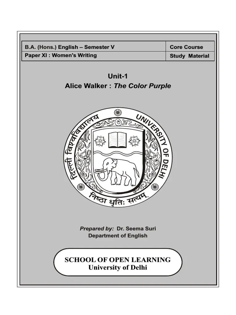 Unit 1 The Color Purple PDF