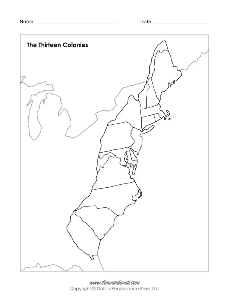 13 Colonies Blank Map PDF(04)