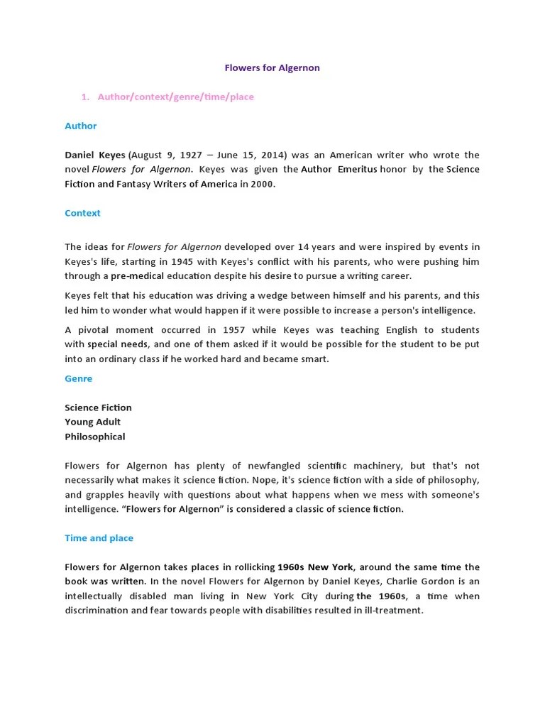 Flowers For Algernon PDF