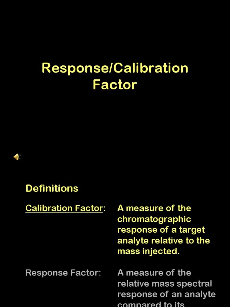 07 Calibration or Response Factor Calib PDF Coefficient Of