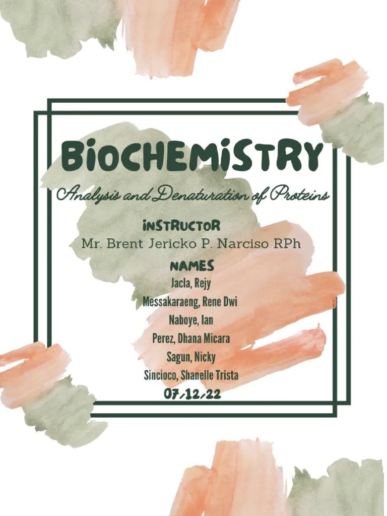 Laboratory Experiment 6 Proteins (GROUP 4) PDF Precipitation