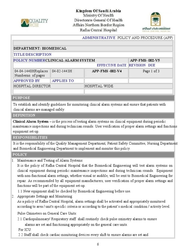 02Clinical Alarm System PDF Biomedical Engineering Monitoring