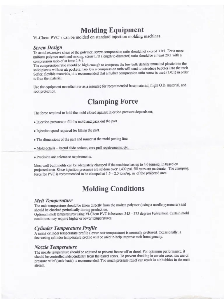PVC Injection Molding Guidelines PDF