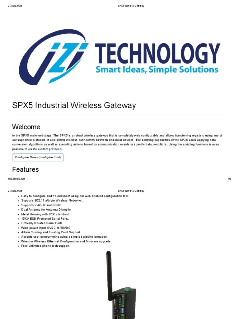 A SPX5 Wireless Gateway PDF