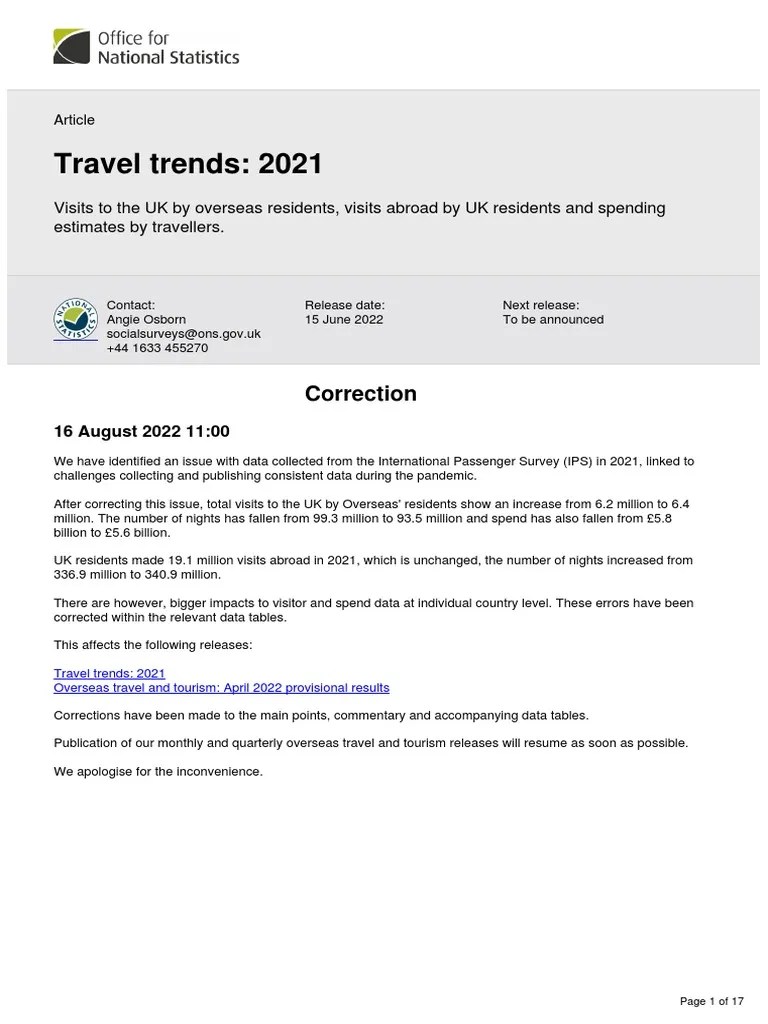 Travel trends 2021 PDF Tourism United Kingdom