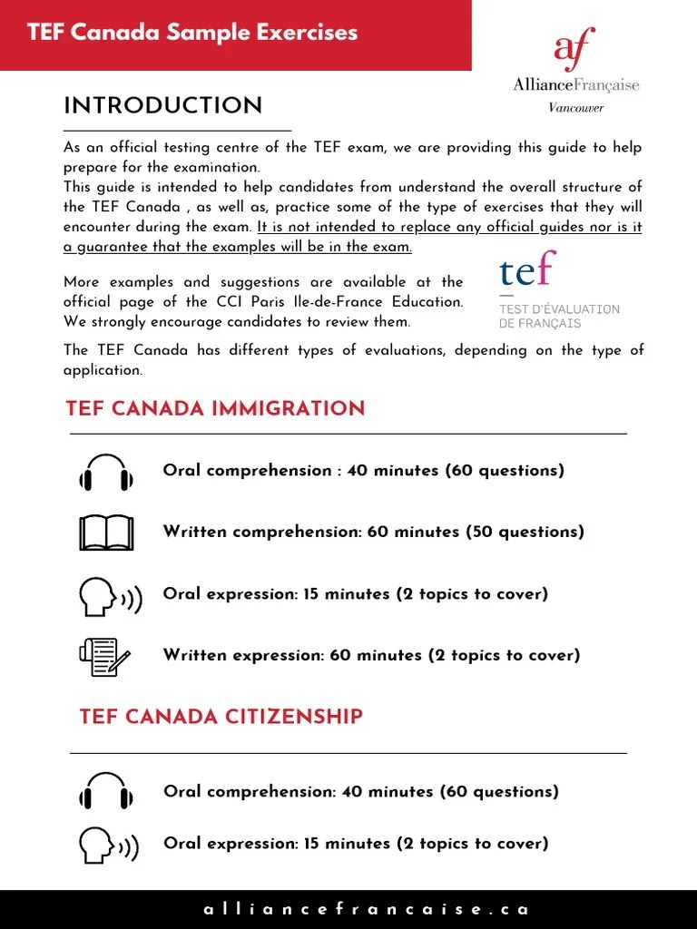 TEF Canada Sample BLOG PDF Test (Assessment) Cognition