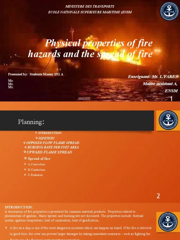 Physical Properties of Fire Understanding Ignition, Flame Spread, and