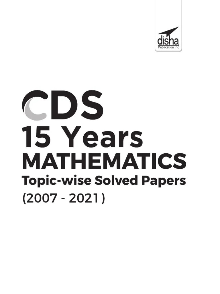 Disha Cds Maths 15 Years PDF Mathematics Elementary Mathematics