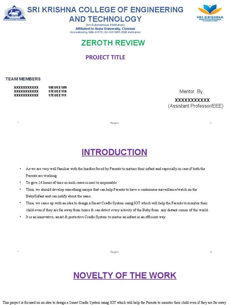 Project Zeroth Review PPT Template PDF Sensor Of Things