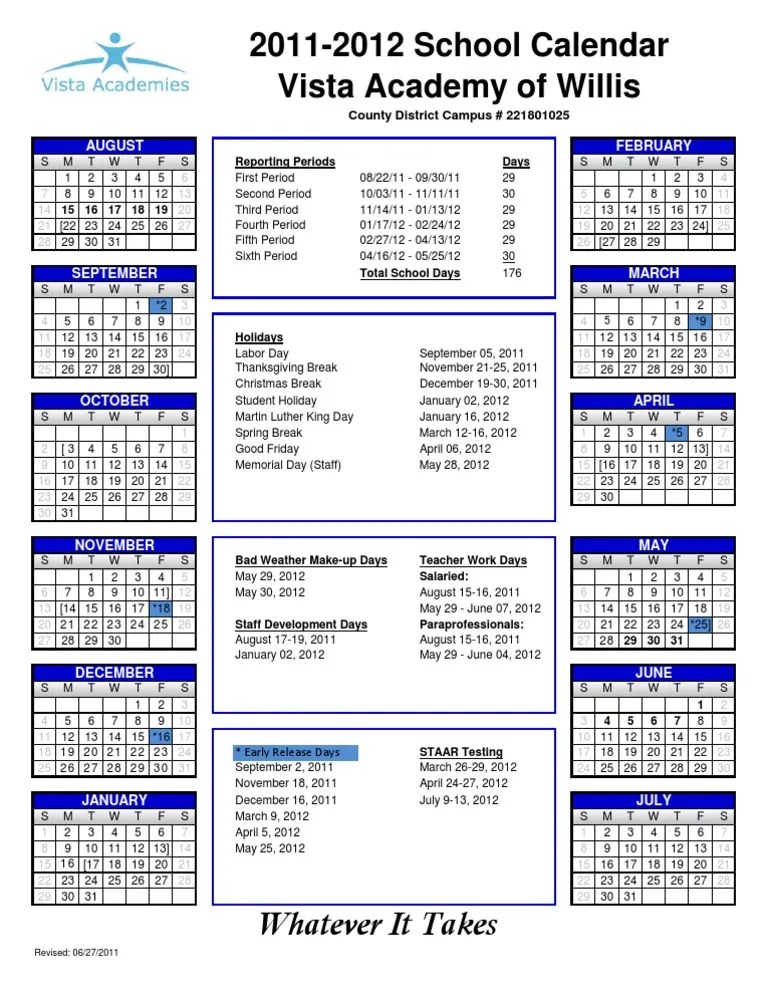 20112012 Vista Academy Calendar PDF