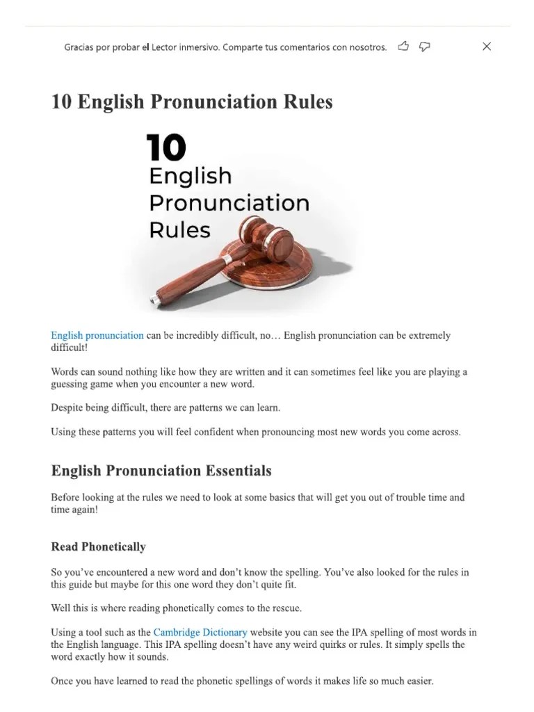 10 English Pronunciation Rules PDF