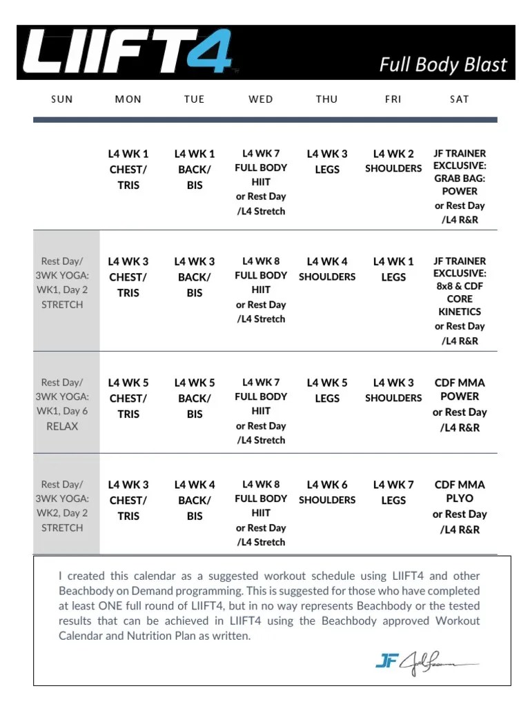LIIFT4 Full Body Blast PDF