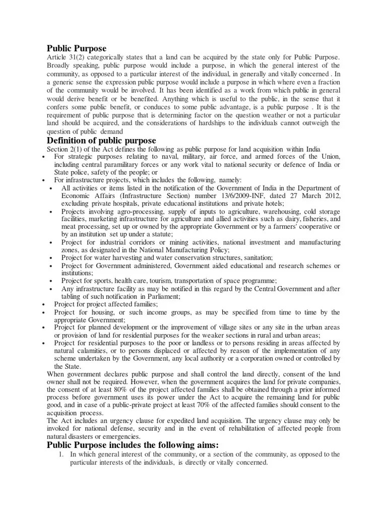 Public Purpose PDF Leasehold Estate Eminent Domain