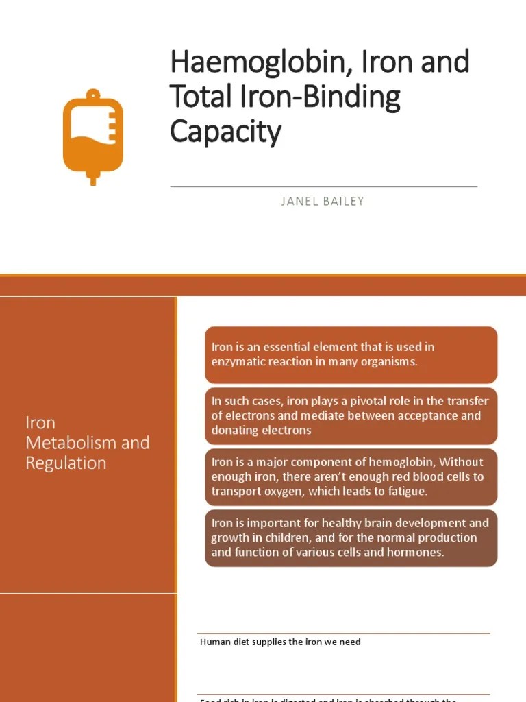 Haemoglobin J Iron and Total IronBinding Capacity PDF Hemoglobin