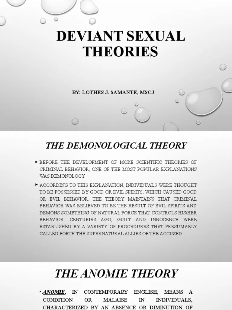 Deviant Sexual Theories | PDF | Criminology | Deviance (Sociology)