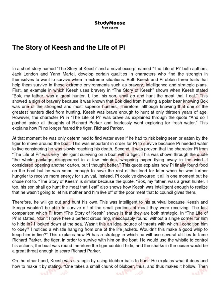 The Story of Keesh and The Life of Pi PDF