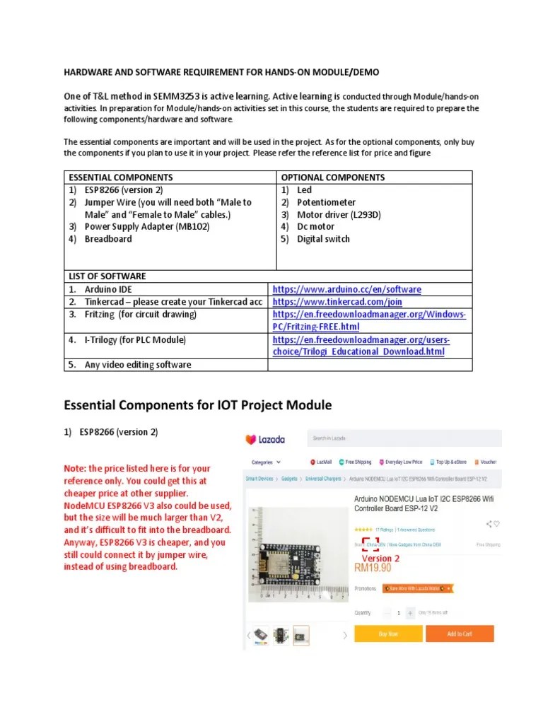 Hardware and Software Requirement For Handson Module PDF