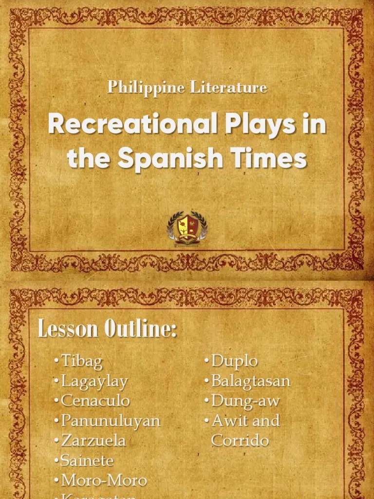 (PHIL. LIT) Recreational Plays in The Spanish Times PDF