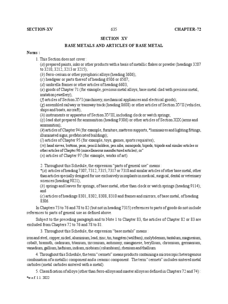 Tariff Codes PDF Rectangle Steel