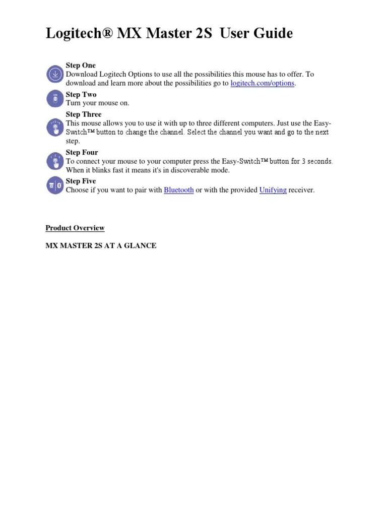 (User Manual) MX Master 2S | PDF | Button (Computing) | Mac Os