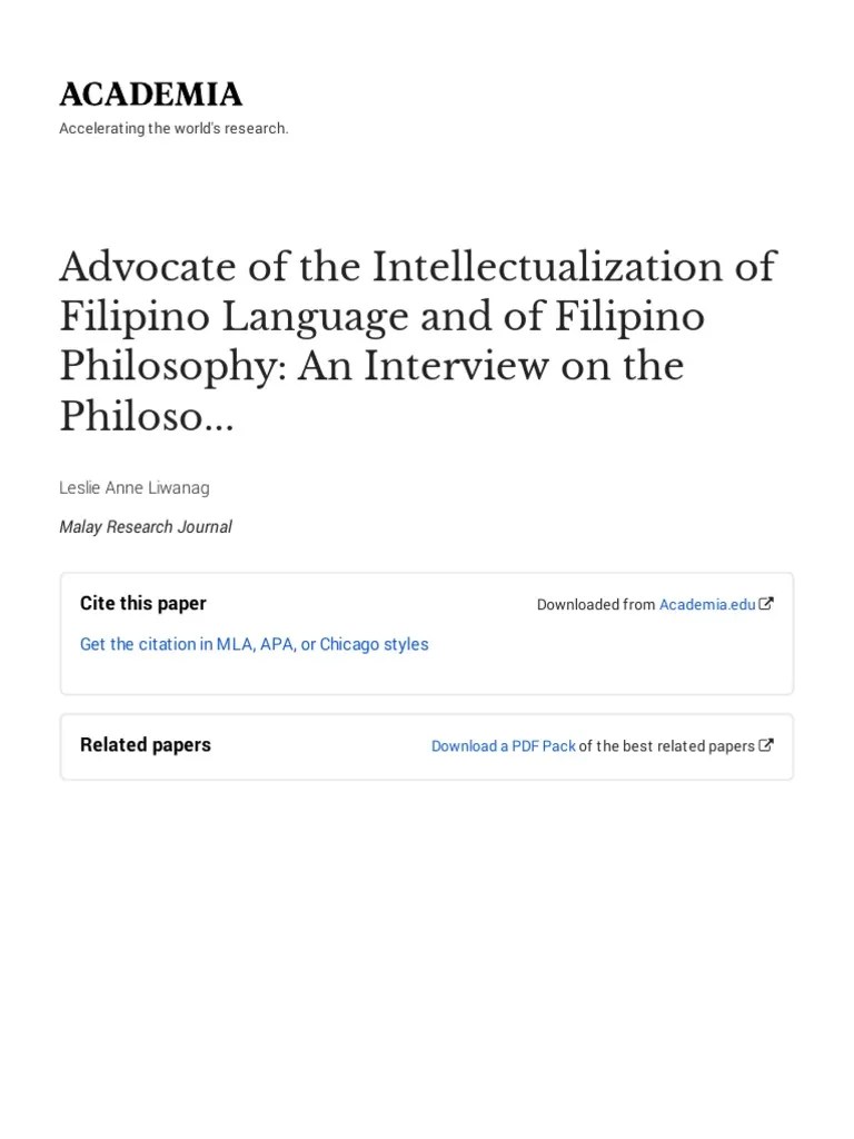 Advocate of The Intellectualization of FilipinoWithCoverPageV2 PDF