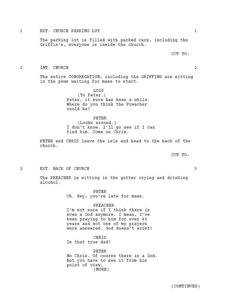 Family Guy Script PDF Meg Griffin