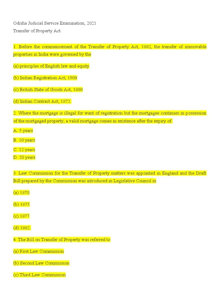 Understanding Key Concepts and Provisions of the Transfer of Property