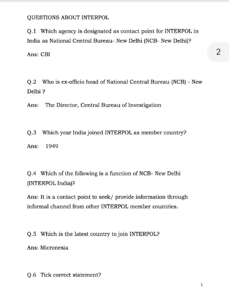 Quiz Questions PDF Government Law Enforcement