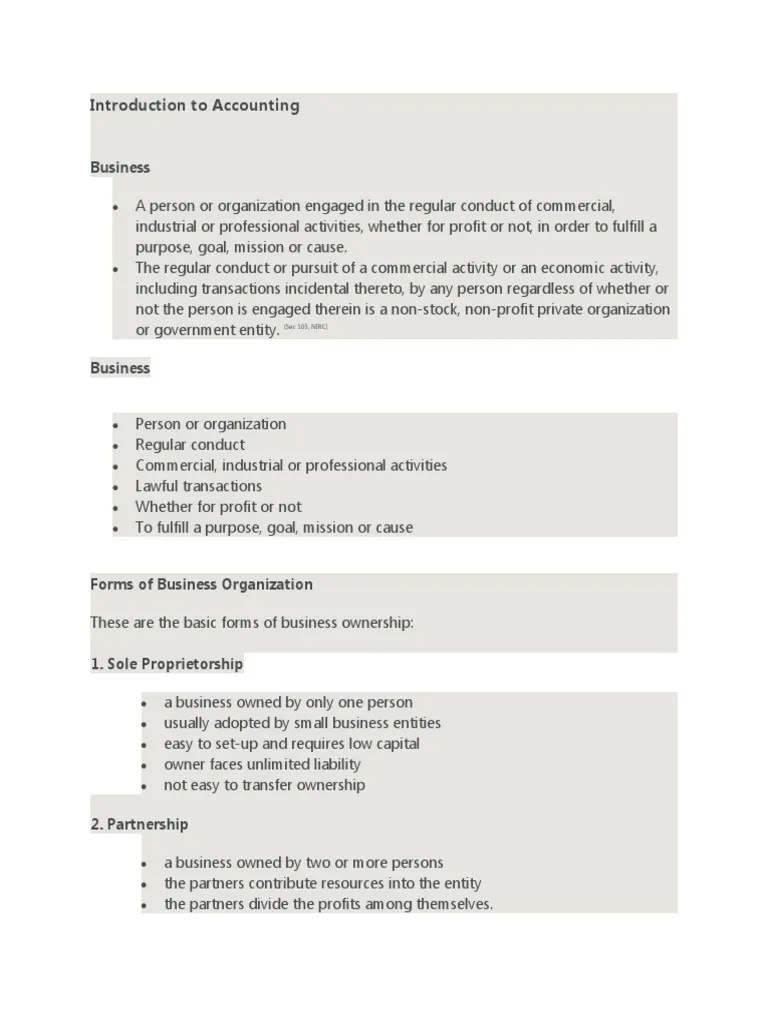 1Introduction To Accounting PDF Bookkeeping Debits And Credits