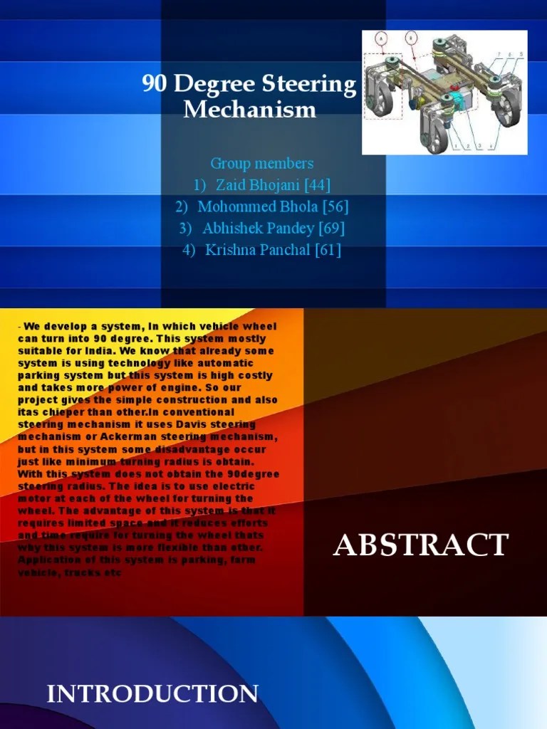 90 Degree Steering Mechanism PDF Steering Vehicles