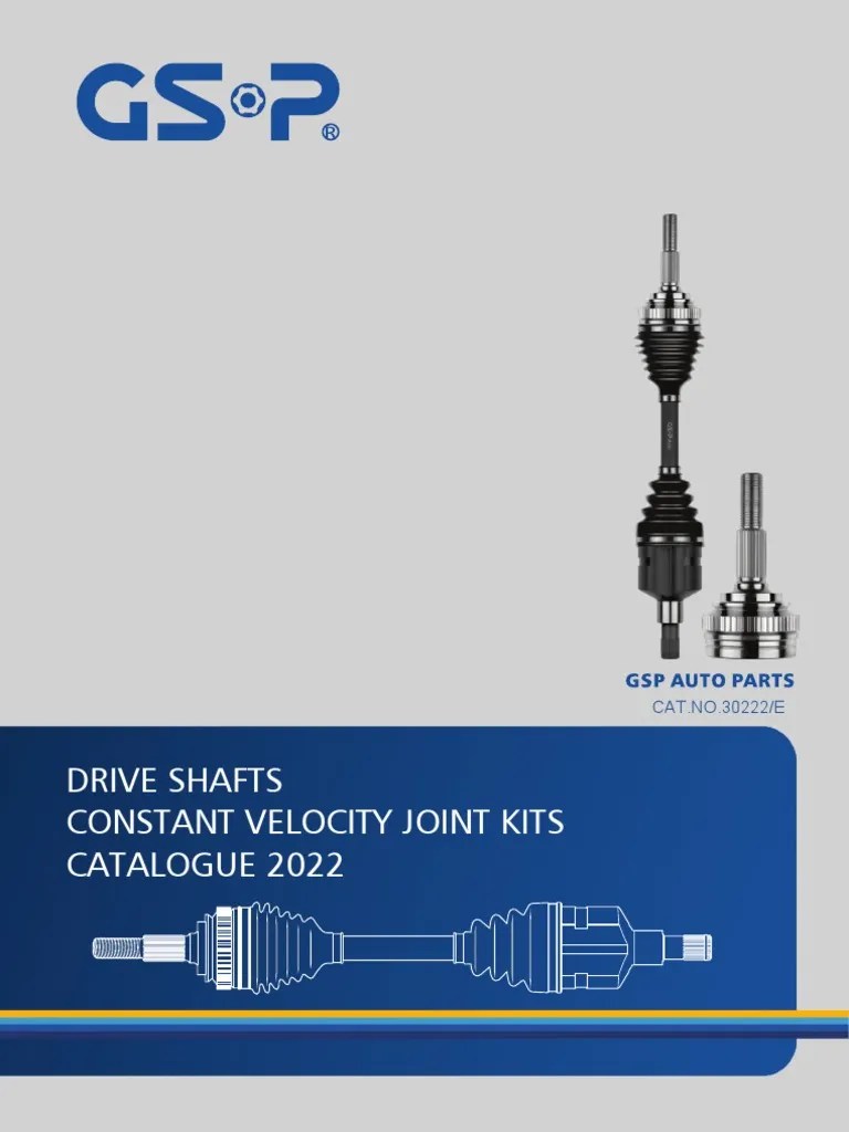 GSP+C V Joint+&+Drive+Shafts+Catalogue+2022 PDF Fabricants de