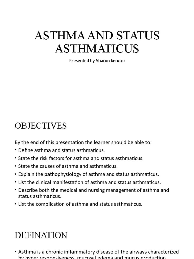 Asthma and Status Asthmaticus PDF