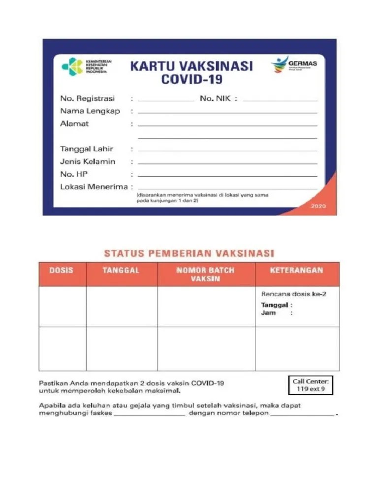Kartu Vaksin PDF