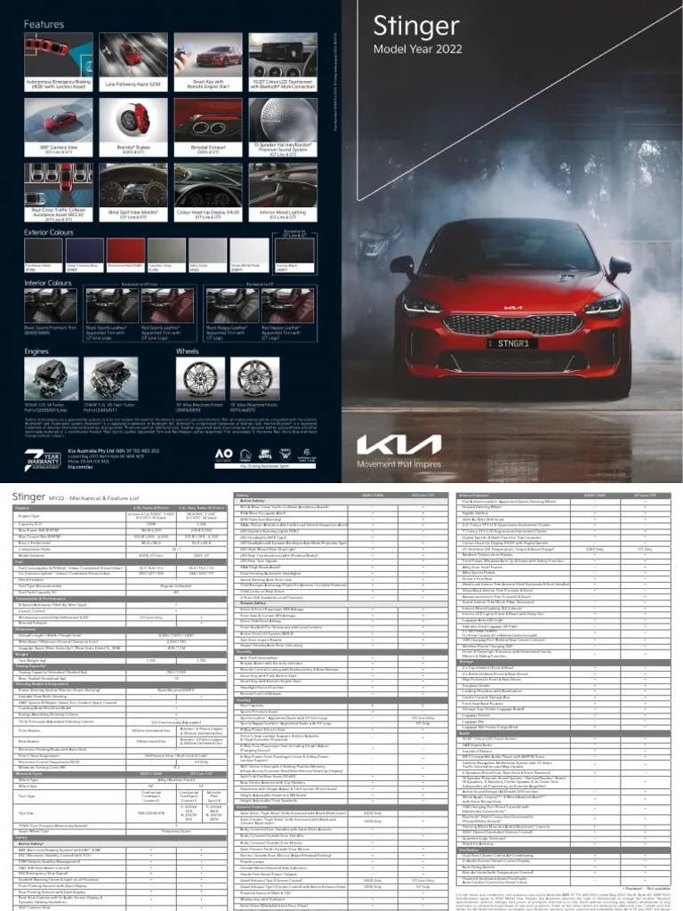 Kia Stinger Brochure | PDF