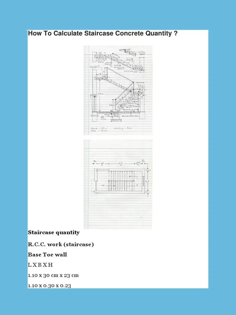 Civil at Work How To Calculate Staircase Concrete Quantity PDF