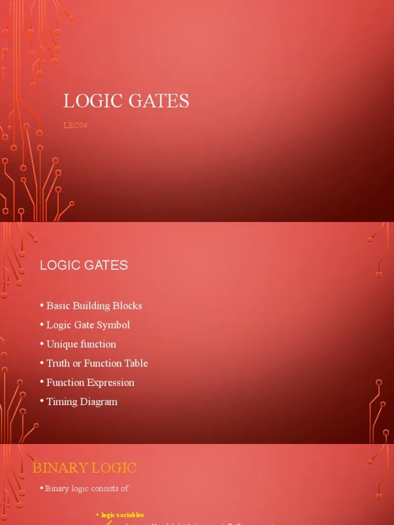 Logic Gates Lec04 PDF