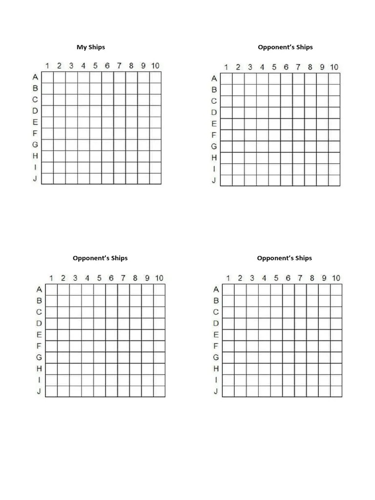 Battleship template | PDF