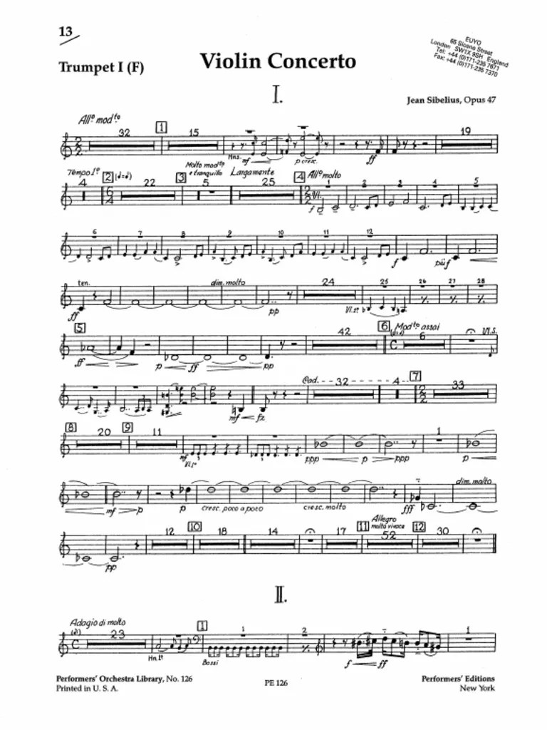 13) Trumpet I Violin Concerto, Sibelius PDF