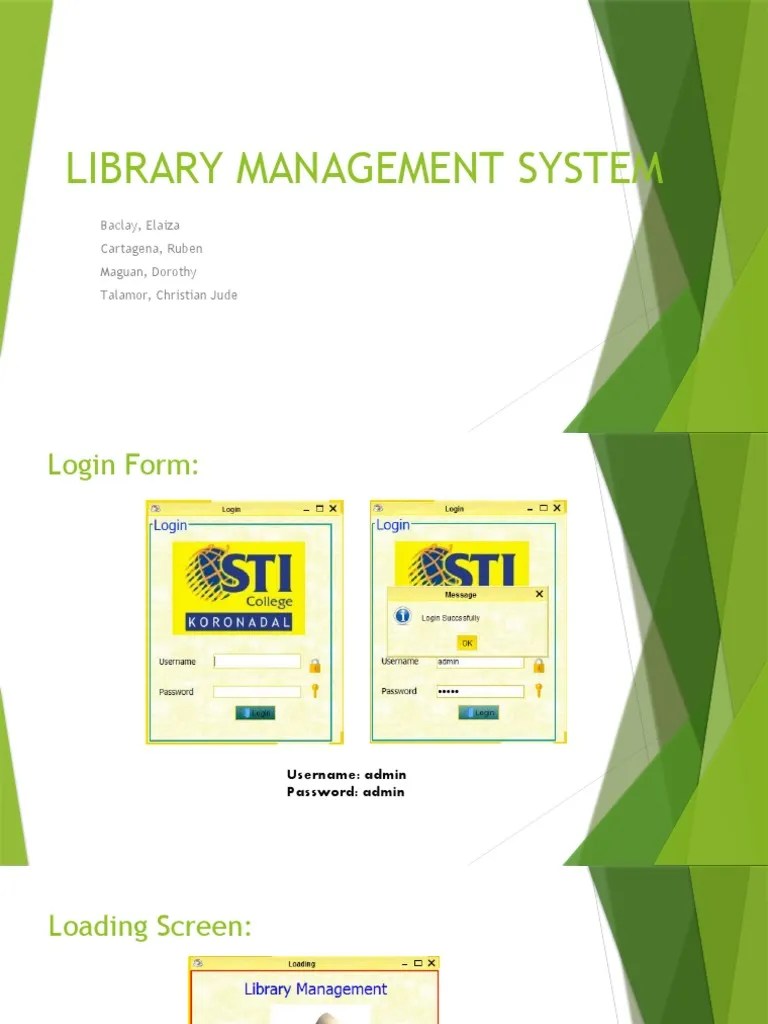 Library Management System PPT (Bsis) PDF