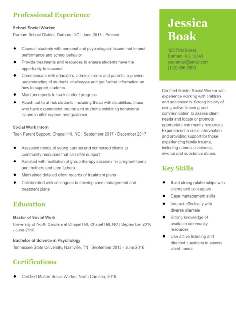 Social Work Entry Level PDF