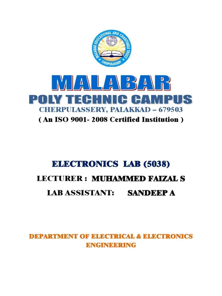 Electronics Lab Manual PDF Experiment Electronics