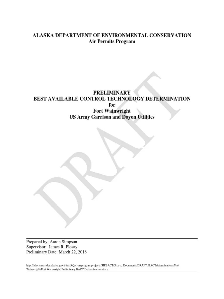 Fort Wainwright Prelim Bact Determination PDF