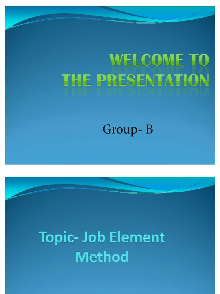 Job Element Method PDF Cognition Psychological Concepts