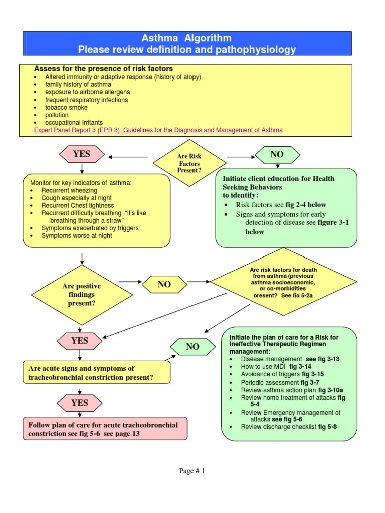 Asthma Algorithm Asthma Hypoxia (Medical)