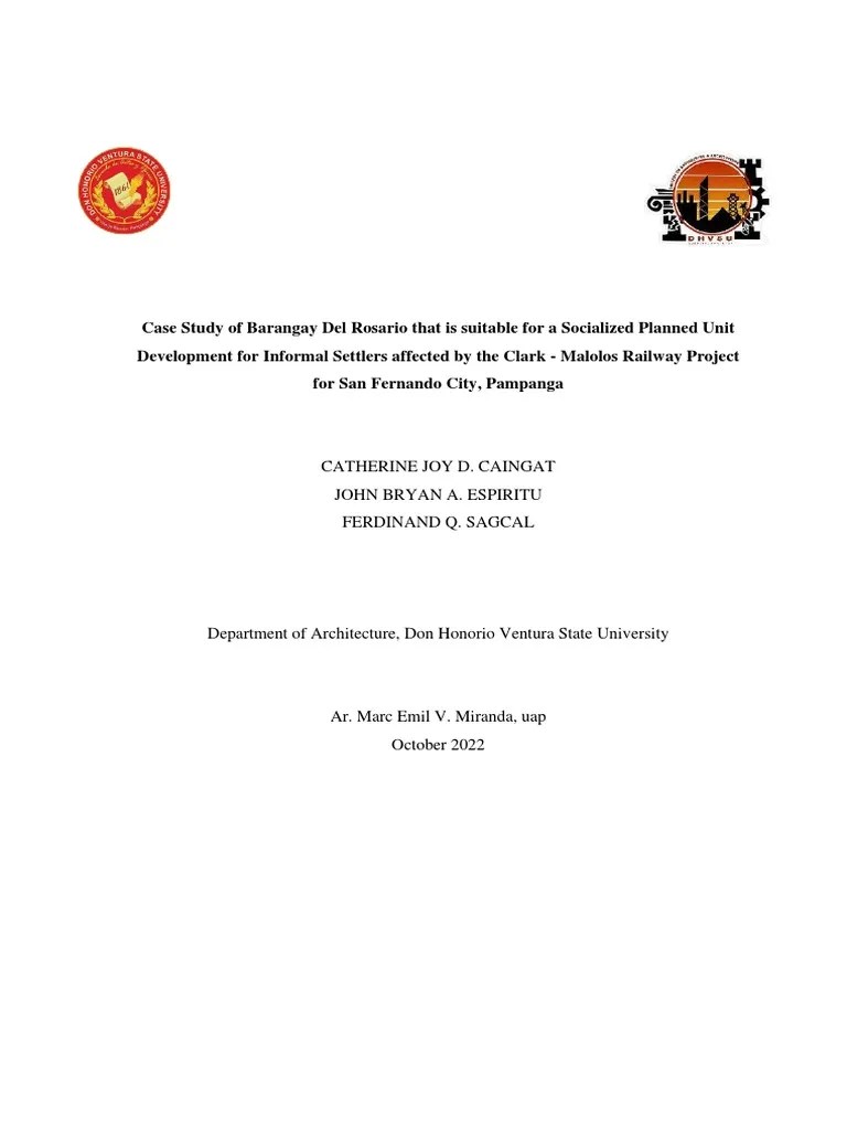 Case Study of Barangay Del Rosario That Is Suitable For A Socialized Planned Unit Development