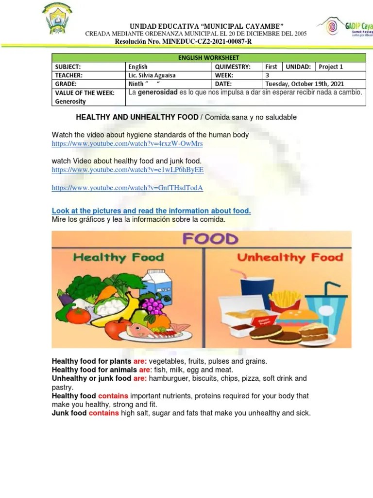 English Worksheet Ninth Grade Week 3 Project 1 PDF