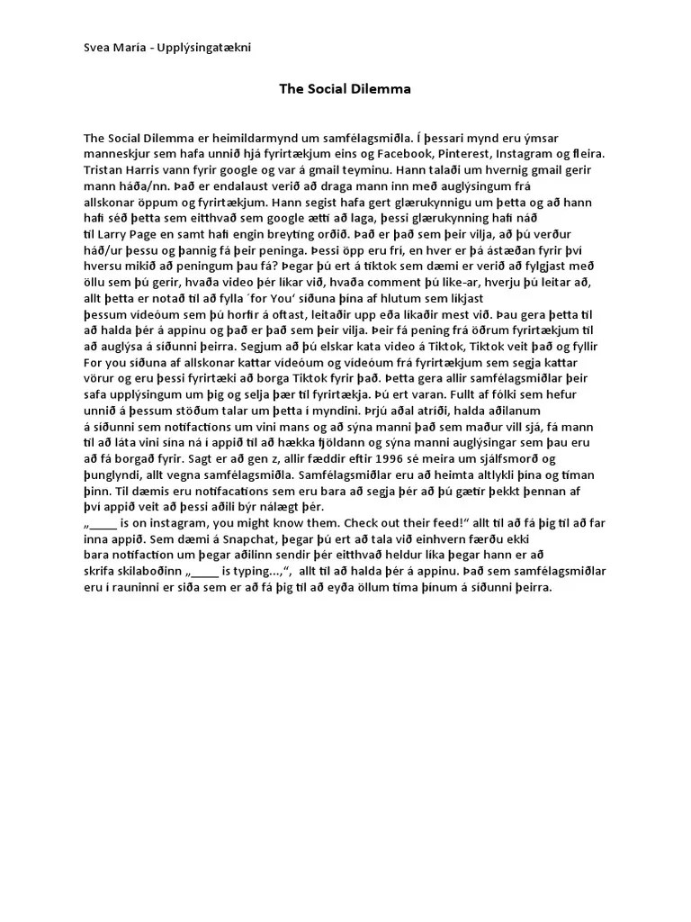 The Social Dilemma PDF