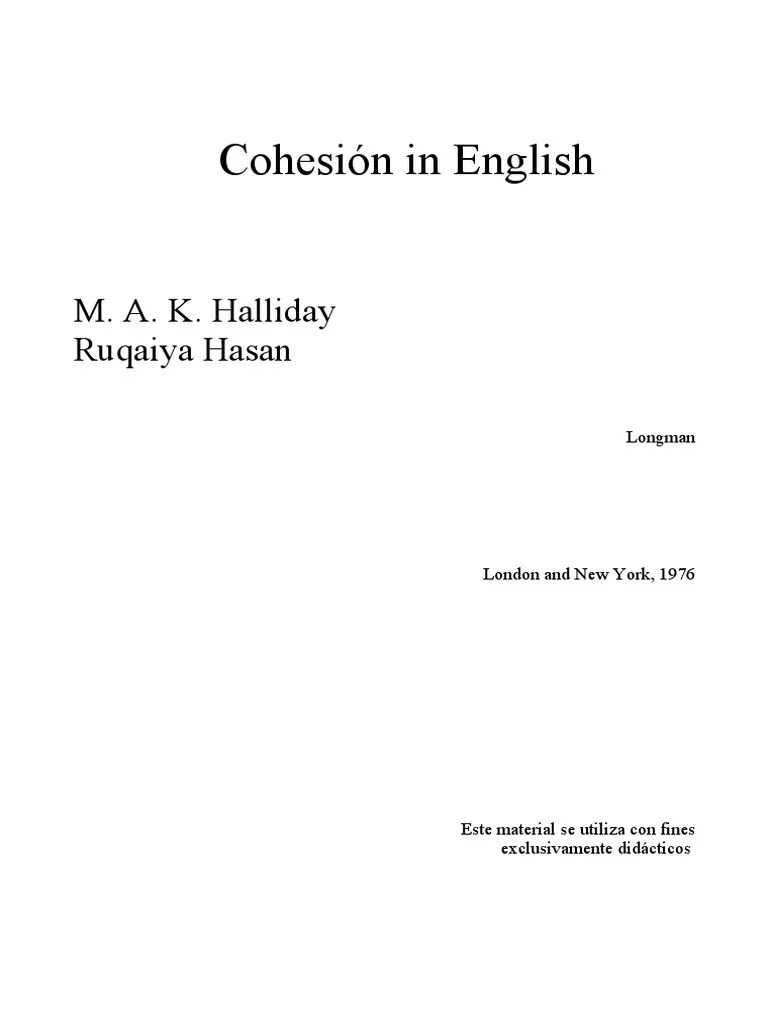 Halliday Hasan Traducciondoc PDF PDF Oración (Lingüística) Palabra